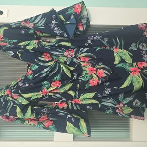 Floral Print Dress with Tropical Design